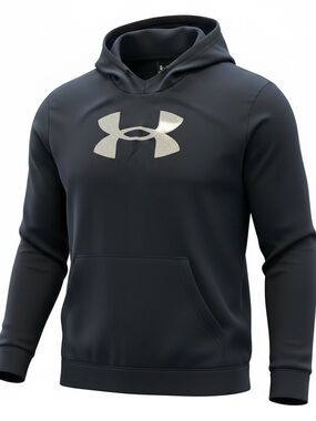 Girls Under Armour Black Hoodie with Glitter Logo Accent